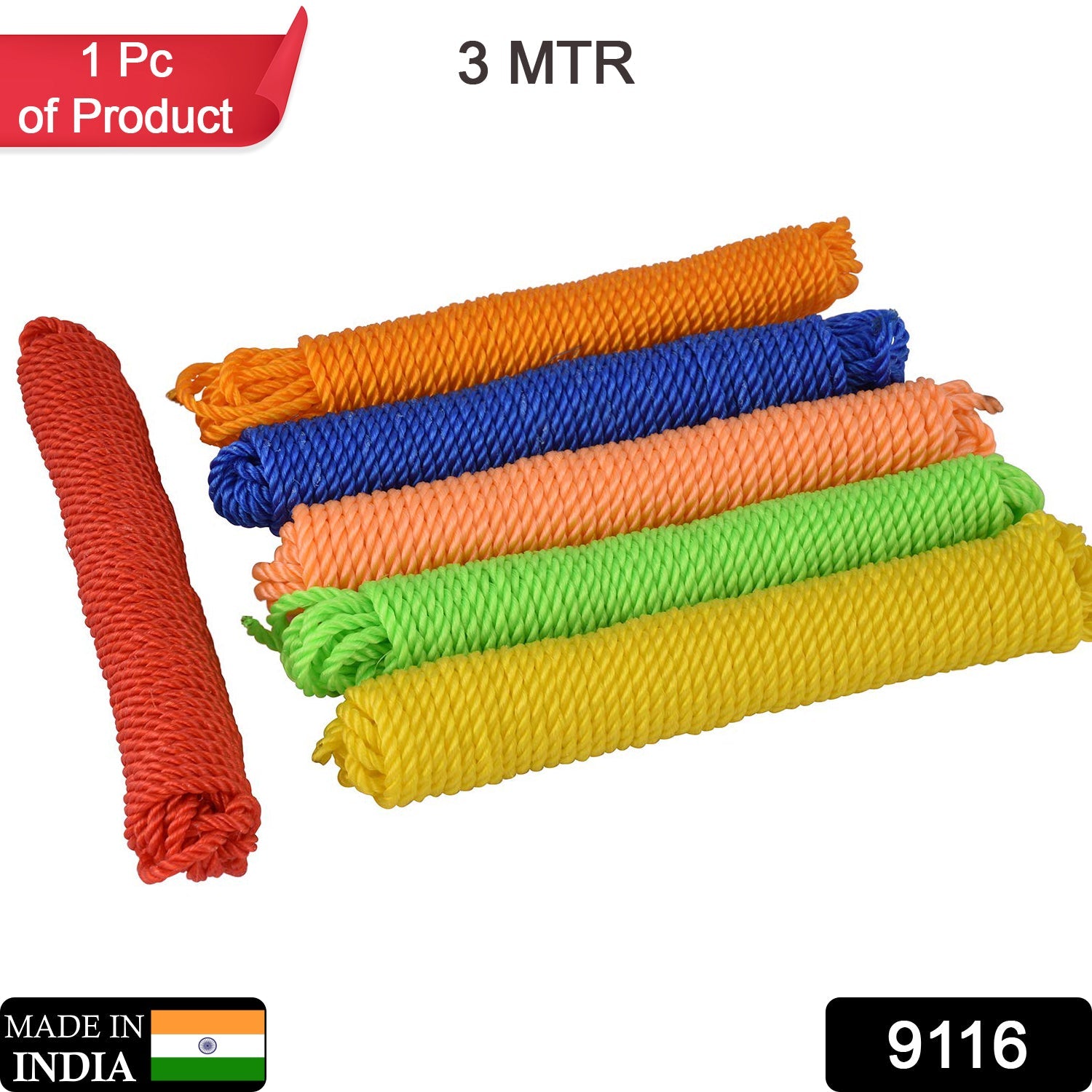 9116 3Meter Heavy Duty Laundry Drying Clothesline Rope Portable Travel Nylon Cord Sturdy Clothes Line for Outdoor, Camping, Indoor, Crafting, Art Projects DeoDap 9116 3Meter Heavy Duty Laundry Drying Clothesline Rope Portable Travel Nylon Cord Sturdy Clothes Line for Outdoor, Camping, Indoor, Crafting, Art Projects DeoDap
